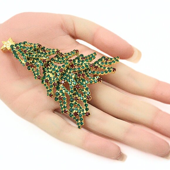 Kirks Folly Silent Night Limited Edition 020/500 Christmas Tree Green Red Brooch - Picture 9 of 12
